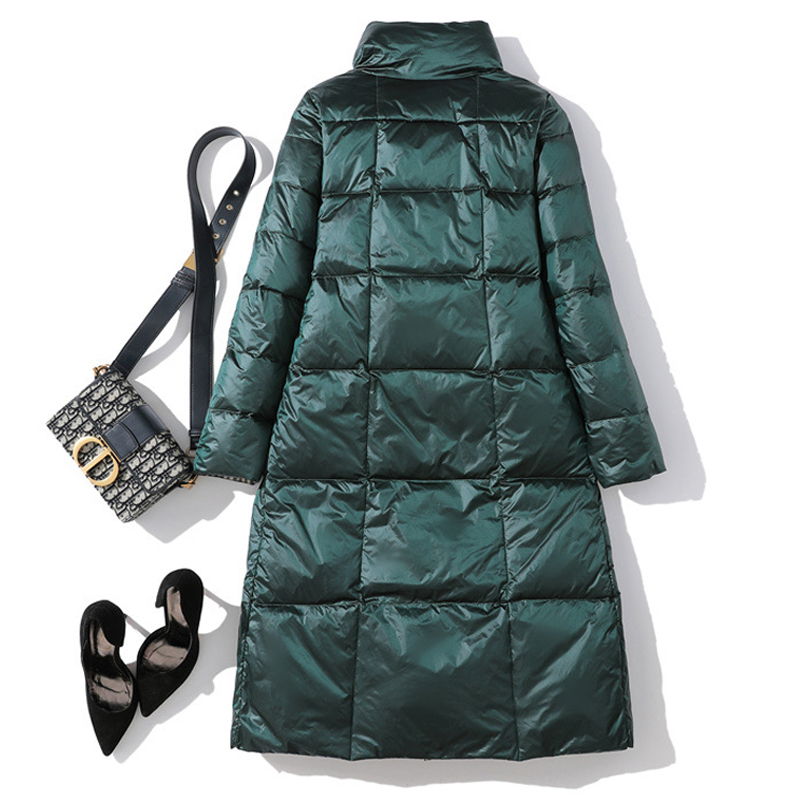 5XL Winter Feather Jacket Woman Black Double Side Wear Outerdoor Female Coats Long Warm Down Coat Puffer Jacket Parka 201019