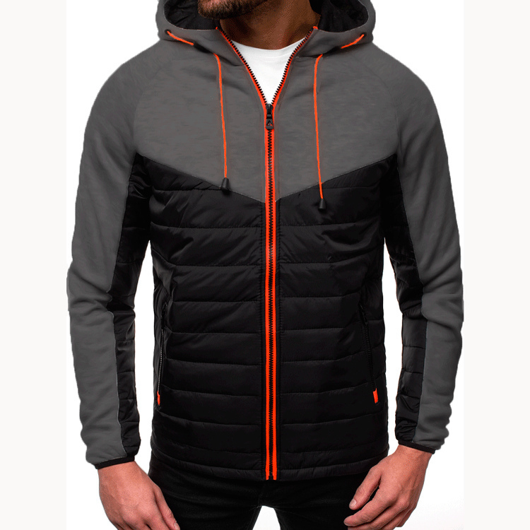 New Casual Hoody Spliced Jacket Men Hoodies Sweatshirts Fashion Coat Hooded Cardigan Plus Fleece Clothes T200106