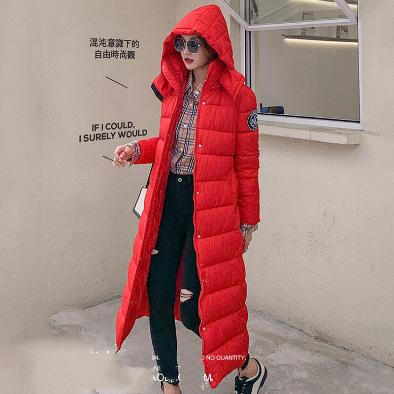 women's X-long thick parka winter solid jackets 2020 with sashes epaulet hooded plus size warm coat female outwear giacca donna LJ201127