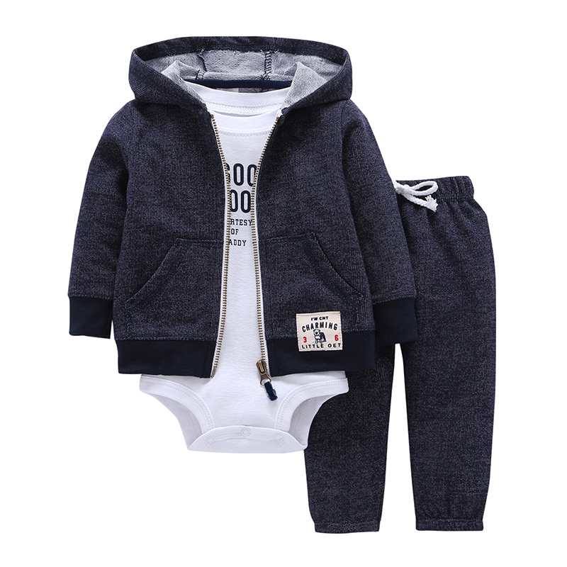 kids baby bebes boy clothes set hooded jacket rompers pants infant boy girl clothing Autumn Spring children suits newborn set LJ201223