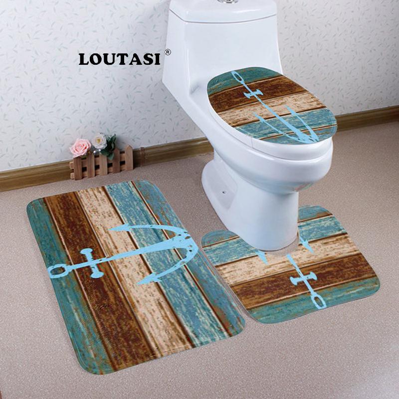 LOUTASI 3pcs/set Anchor Printed Anti Slip Water Absorb Floor Carpet Bathroom Mat Bath Floor Mats Washable Bathroom Toilet Rugs
LOUTASI 3pcs/set Anchor Printed Anti Slip Water Absorb Floor Carpet Bathroom Mat Bath Floor Mats Washable Bathroom Toilet Rugs