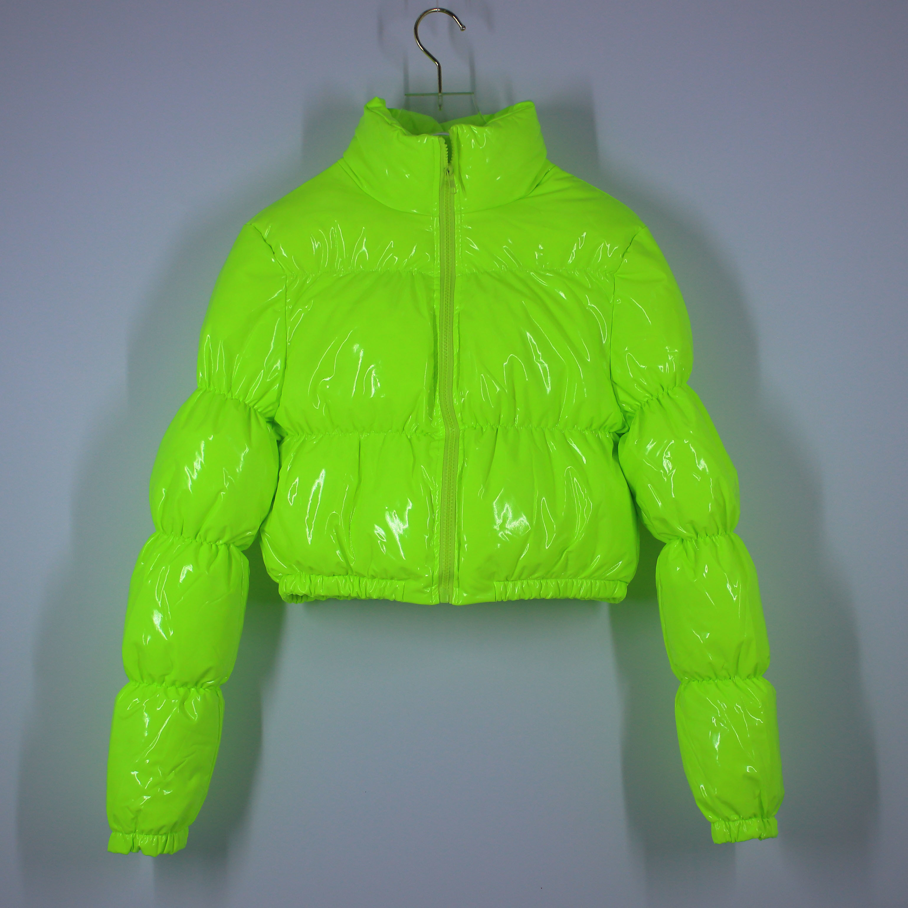 AtxyxtA Puffer Jacket Cropped Parka Bubble Coat Winter Women New Fashion Clothing Green XL 201103wtt