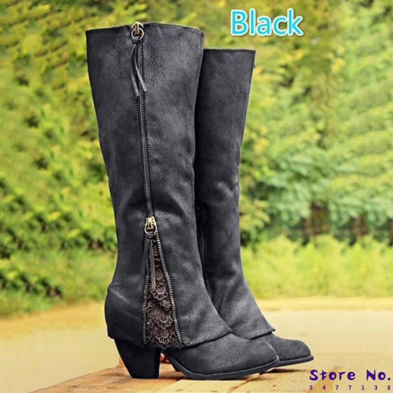 2020 NEW Women Fashion Riding Boots Fold Over Design Near Ankle with Lace Detailing At Edge Plus Size Black Knee-High Boots, Orange flock
2020 NEW Women Fashion Riding Boots Fold Over Design Near Ankle with Lace Detailing At Edge Plus Size Black Knee-High Boots, Orange flock