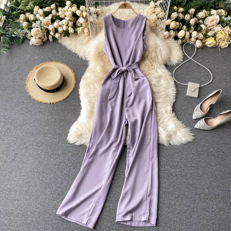 2021 New sexy ladies no sleeves tank Korean-style neck lace to solid summer long overalls IREC, Purple
2021 New sexy ladies no sleeves tank Korean-style neck lace to solid summer long overalls IREC, Purple