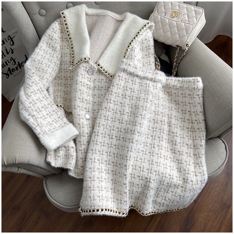 2021 New Women's Vintage Sweater Sets Mink Cashmere Tops and Skirt Two Garments Fashion All Clothes 2 Piece Winter Matching Set GGT8, White
2021 New Women's Vintage Sweater Sets Mink Cashmere Tops and Skirt Two Garments Fashion All Clothes 2 Piece Winter Matching Set GGT8, White
