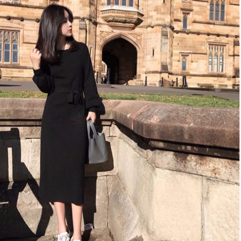 Women's Dress Spring Winter Sweater Ribbed Knitted Dress Thin Lantern Sleeves Warm Long Lady Casual Elegant Party Dresses 201110, Black
Women's Dress Spring Winter Sweater Ribbed Knitted Dress Thin Lantern Sleeves Warm Long Lady Casual Elegant Party Dresses 201110, Black