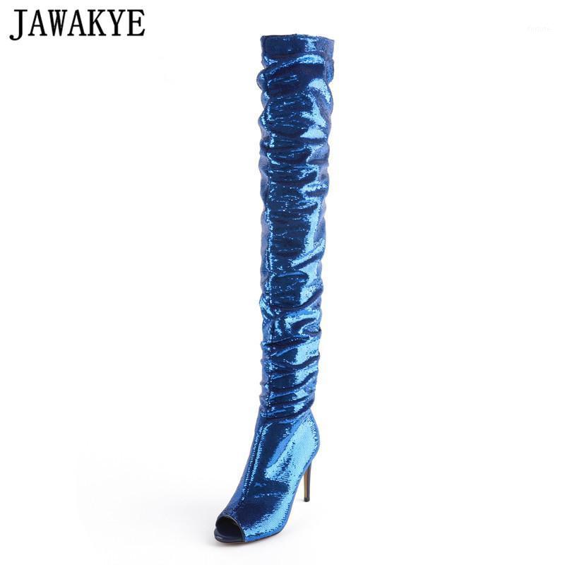 Blue silver over the knee boots sexy peep toe shiny sequins thin high heels thigh high boots for women 2020 summer shoes pumps1
Blue silver over the knee boots sexy peep toe shiny sequins thin high heels thigh high boots for women 2020 summer shoes pumps1