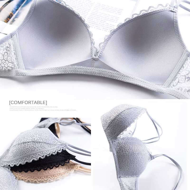 Perfering Bra Set New Push Up Lace Lingerie BH Gather Bralette Female Brassiere Women Fashion Underwear A B C Sexy White Black 201202