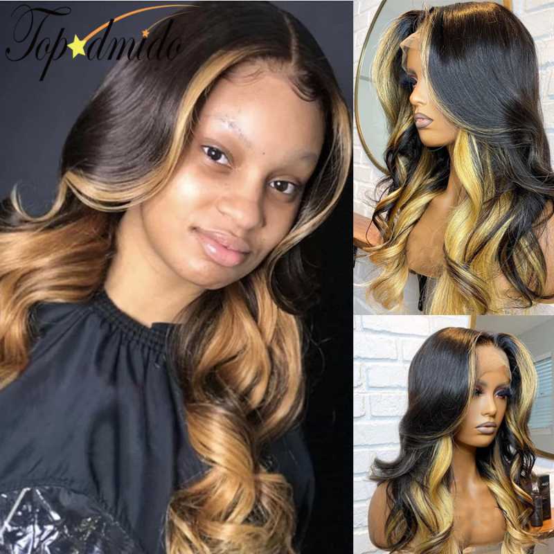 Topodmido Honey Blonde Highlight Color Lace Front Wigs with Baby Hair 13x6 Body Wave Remy Human Hair Lace Front Wig 150 Density, As pic
Topodmido Honey Blonde Highlight Color Lace Front Wigs with Baby Hair 13x6 Body Wave Remy Human Hair Lace Front Wig 150 Density, As pic