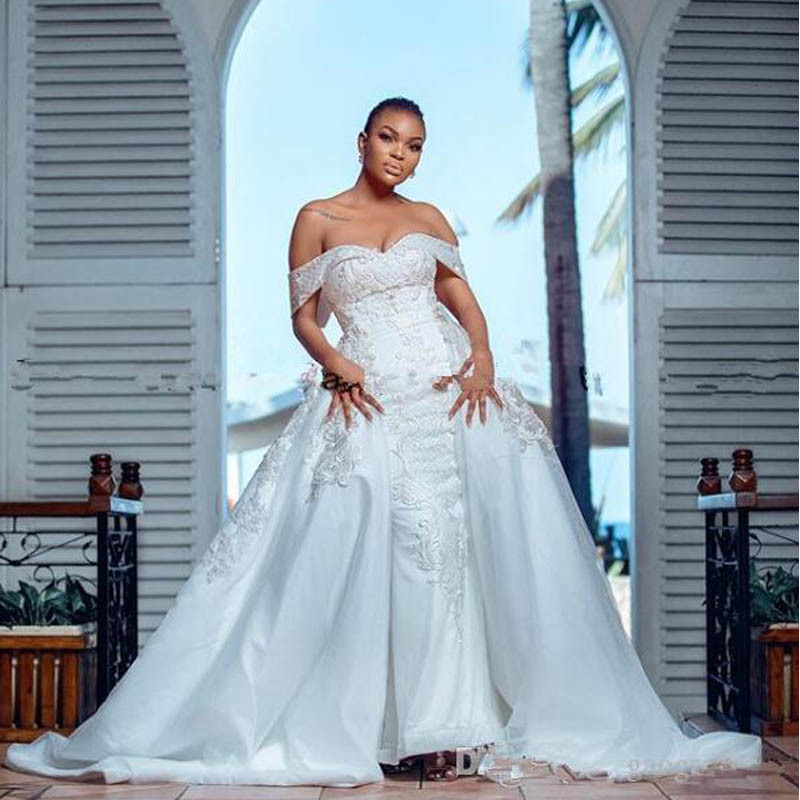 2021 New Luxury Off the Shoulder Dressed in Mermaid Wedding Dress with Detachable Train Rentals Satin Church Gowns 1SDP, Ivory
2021 New Luxury Off the Shoulder Dressed in Mermaid Wedding Dress with Detachable Train Rentals Satin Church Gowns 1SDP, Ivory