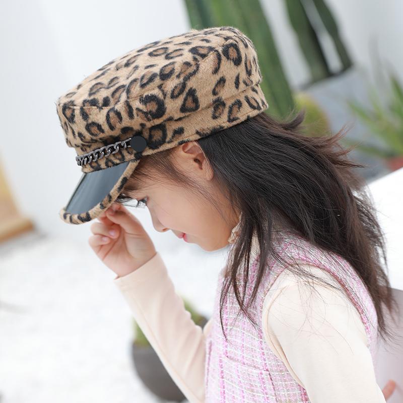 Autumn Winter Leopard Beret Hat for Kids Boys Girls Woolen Felt Newsboy Artist Cap Children French Chain Octagonal Hats, Brown
Autumn Winter Leopard Beret Hat for Kids Boys Girls Woolen Felt Newsboy Artist Cap Children French Chain Octagonal Hats, Brown