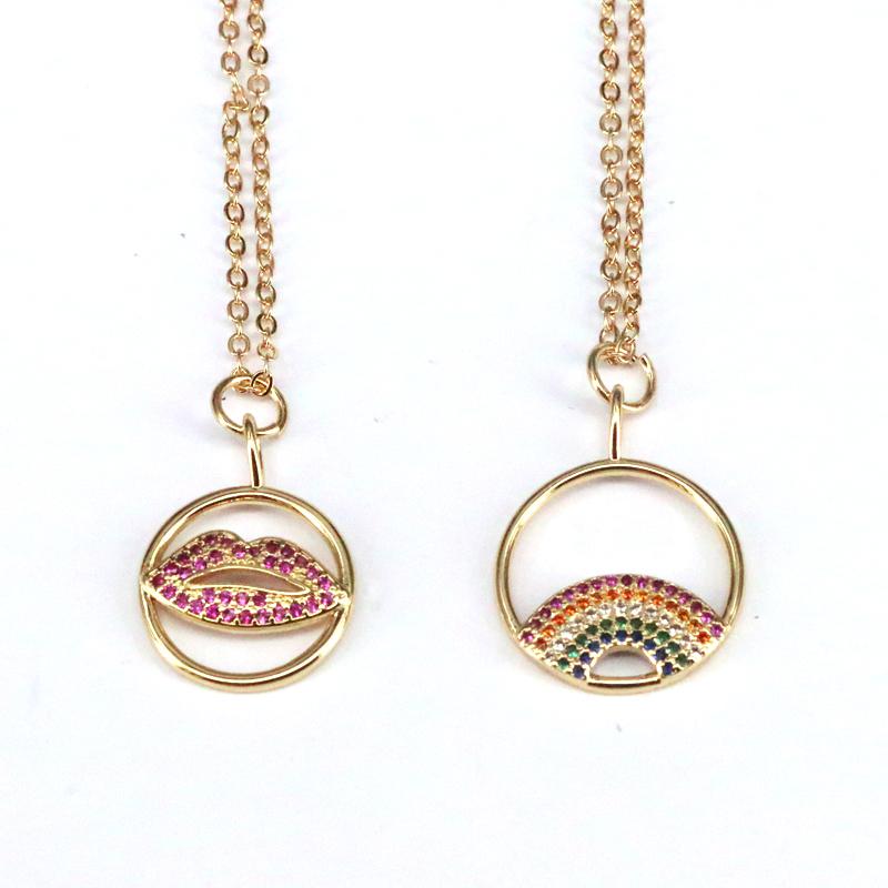 6Pcs Multi-color CZ Pave Necklace for Women Trendy Lip Cubic Zirconia Round Pendant Necklaces
6Pcs Multi-color CZ Pave Necklace for Women Trendy Lip Cubic Zirconia Round Pendant Necklaces