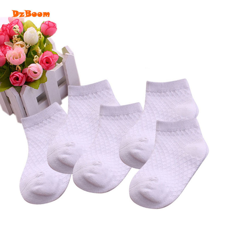 DzBoom 5 Pairs/Lot Spring Summer Mesh Thin Kids Socks Unisex Toddlers Children Casual Short Cotton Baby Girl Boy Socks Child 201112