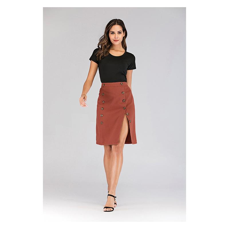 Solid Color Women Skirt Vintage Dark Red Casual Clinch Split Sexy Women' Autumn Fashion With Button A Line Female Cute Skirt
Solid Color Women Skirt Vintage Dark Red Casual Clinch Split Sexy Women' Autumn Fashion With Button A Line Female Cute Skirt