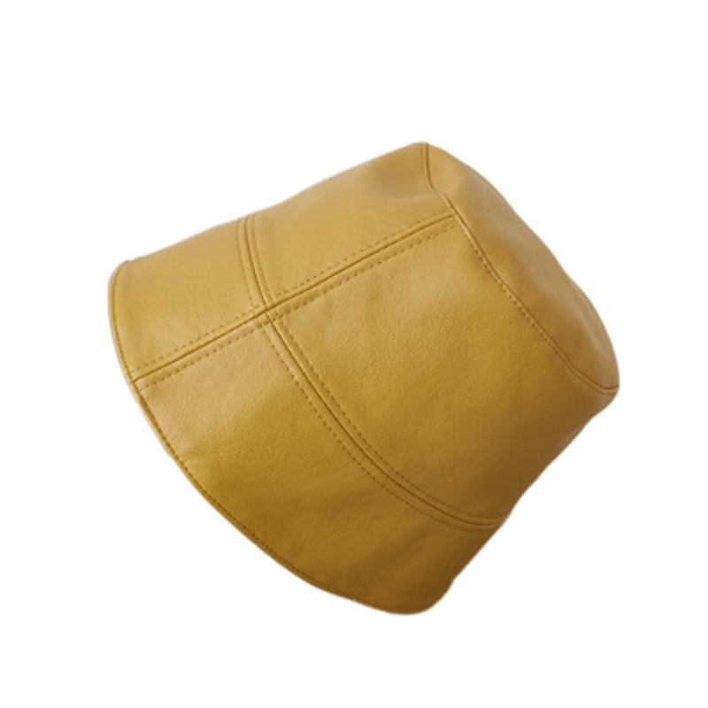 New Autumn Winter Women Hats Fashion Lady PU Leather Waterproof Bucket Rain Hat Foldable Fishmen Cap Wholesale 201104