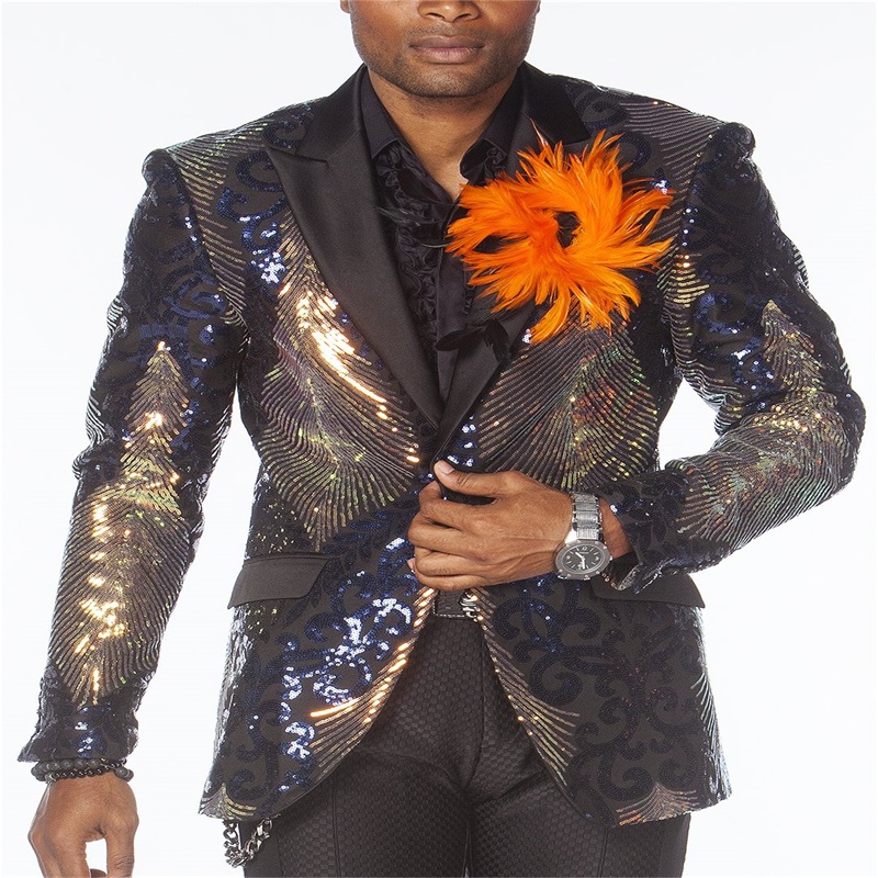 Luxury Mens Suits One Coat Groom Tuxedos Lapel Bling Sequins Men Jacket Custom Made Formal Party Prom Suit Outwear High Quality, Black
Luxury Mens Suits One Coat Groom Tuxedos Lapel Bling Sequins Men Jacket Custom Made Formal Party Prom Suit Outwear High Quality, Black