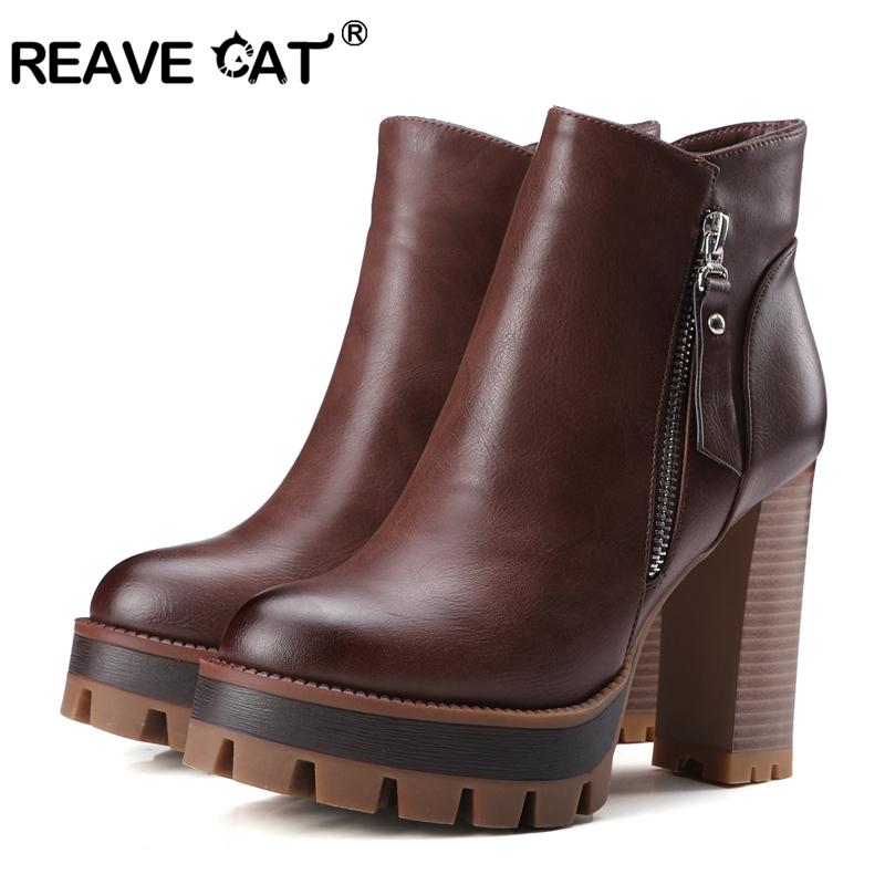 REAVE CAT Gray 2020 Round Toe PU Leather Western Style Women Shoes Square High Heel Ankle Boot Women Motorcycle Boot Size A902, Black
REAVE CAT Gray 2020 Round Toe PU Leather Western Style Women Shoes Square High Heel Ankle Boot Women Motorcycle Boot Size A902, Black