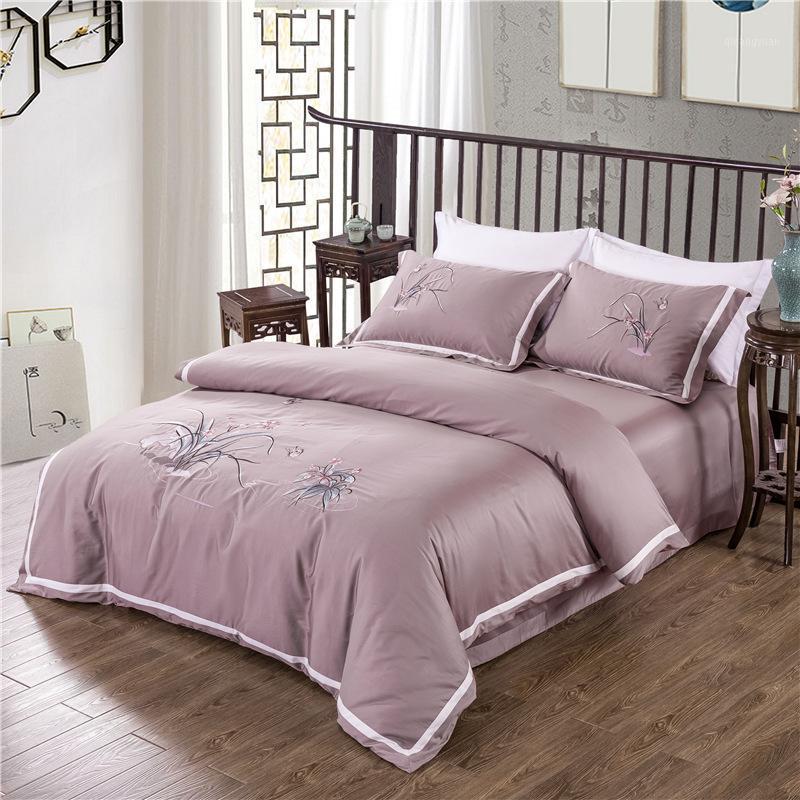 60S Long Stapled Cotton China Classic Style 4pcs Bed Set Duvet Cover Bed Sheet Pillowcases Embroidery Solid Orchid Queen King1, As pic
60S Long Stapled Cotton China Classic Style 4pcs Bed Set Duvet Cover Bed Sheet Pillowcases Embroidery Solid Orchid Queen King1, As pic