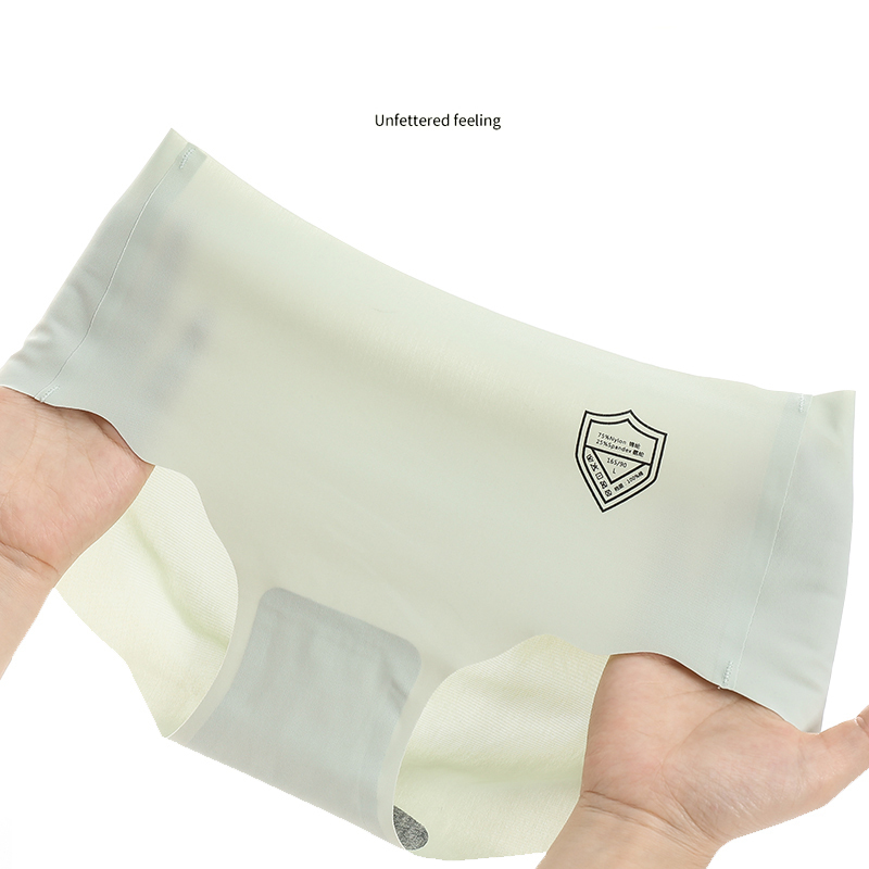 4Pcs/set Seamless Ice Silk Women Panties Fashion Intimates Low Waist Female Comfort Underwear Cotton Crotch Lingerie LANGSHA 201112