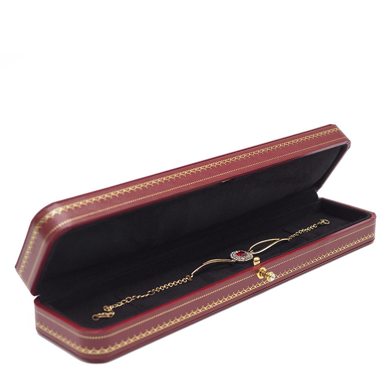 Red Leather paper jewelry organizer boxes and packaging wedding ring case bangle/pendant/bracelet Christmas gift box. T200808