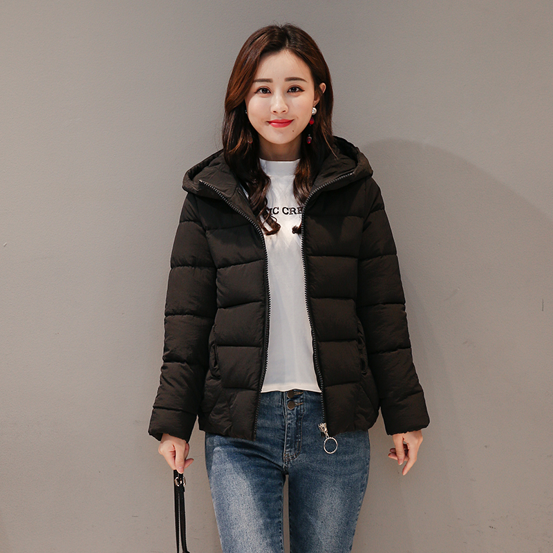Winter Solid Basic Jacket Women Hooded Parkas Plus Size Slim Casual Stand Collar Thick Cotton Padded Abbigliamento Donna 201029