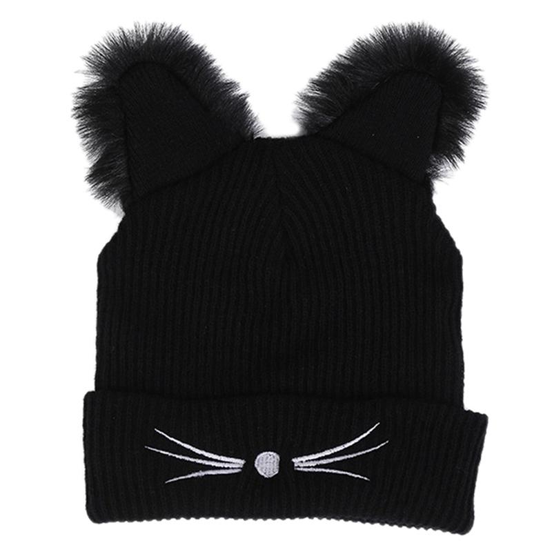 Hot Sale Cat Ears Women Hat Knitted Acrylic Warm Winter Beanie Caps Crochet Fur, Black
Hot Sale Cat Ears Women Hat Knitted Acrylic Warm Winter Beanie Caps Crochet Fur, Black