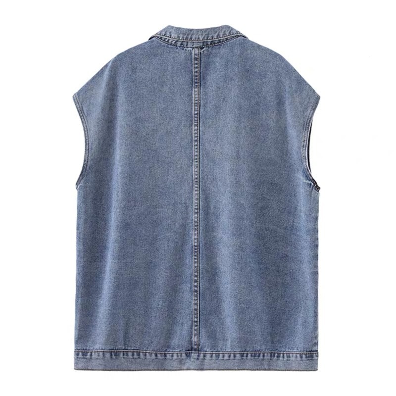2021 New Spring purple lapel release-fitting Korean workwear denim sleeveless female superior big size plump girls waistcoat 180S, Blue
2021 New Spring purple lapel release-fitting Korean workwear denim sleeveless female superior big size plump girls waistcoat 180S, Blue