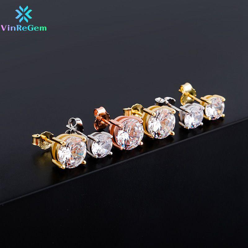 Stud Vinregem Hip Hop Rock 100% 925 Sterling Silver Round Cut 8MM Created Moissanite Ear Earrings Fine Jewelry Drop
Stud Vinregem Hip Hop Rock 100% 925 Sterling Silver Round Cut 8MM Created Moissanite Ear Earrings Fine Jewelry Drop