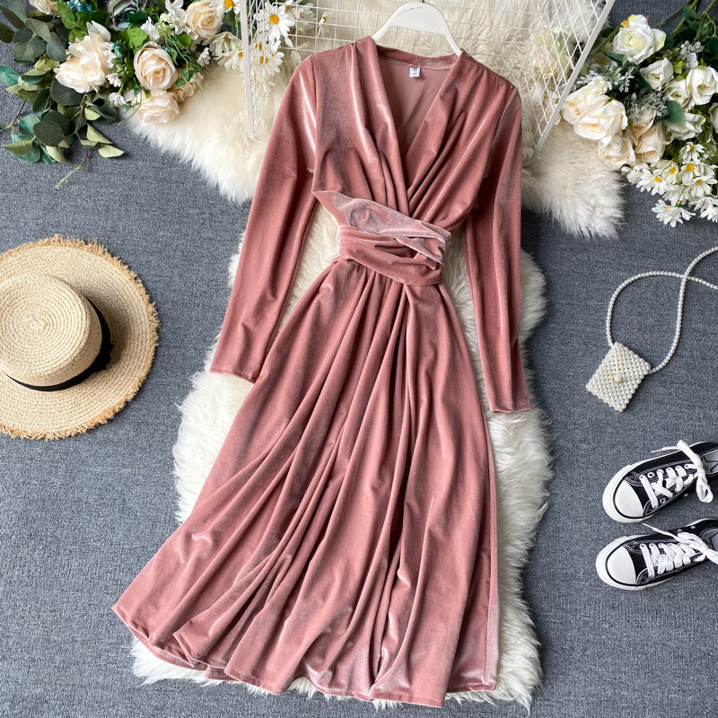 2021 New retro velvet feminine chic design in long bandage elegant autumn solid to-line dress D4W2, Alcohol
2021 New retro velvet feminine chic design in long bandage elegant autumn solid to-line dress D4W2, Alcohol