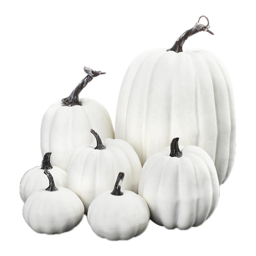 7Pcs set Halloween White Artificial Pumpkins Harvest Fall Harvest Thanksgiving Home Decor Photography Props Y201006
7Pcs set Halloween White Artificial Pumpkins Harvest Fall Harvest Thanksgiving Home Decor Photography Props Y201006