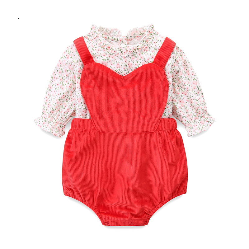 2021 New Infant Baby Girls Clothes Sets Long Sleeve Floral Tops+strap Newborn Clothing 0-24 Months 2pcs/set Bdyv, Red 
2021 New Infant Baby Girls Clothes Sets Long Sleeve Floral Tops+strap Newborn Clothing 0-24 Months 2pcs/set Bdyv, Red