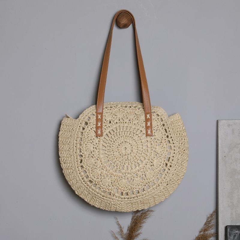 2020 Summer Round Straw Bags for Women Rattan Shoulder Bag Handmade Woven Beach Handbags Female Message Handbag Totes Bag, Khaki
2020 Summer Round Straw Bags for Women Rattan Shoulder Bag Handmade Woven Beach Handbags Female Message Handbag Totes Bag, Khaki