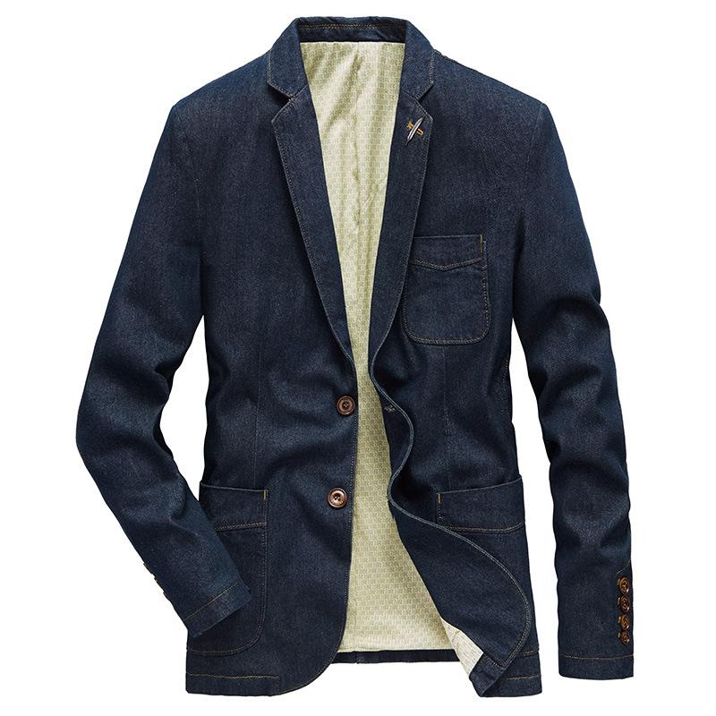New Fashion Denim Jacket Men Suits Collar Business Coat Male Brand Clothing Spring Autumn Suit Blazer Men's Jean Jackets MY189, Denim blue
New Fashion Denim Jacket Men Suits Collar Business Coat Male Brand Clothing Spring Autumn Suit Blazer Men's Jean Jackets MY189, Denim blue