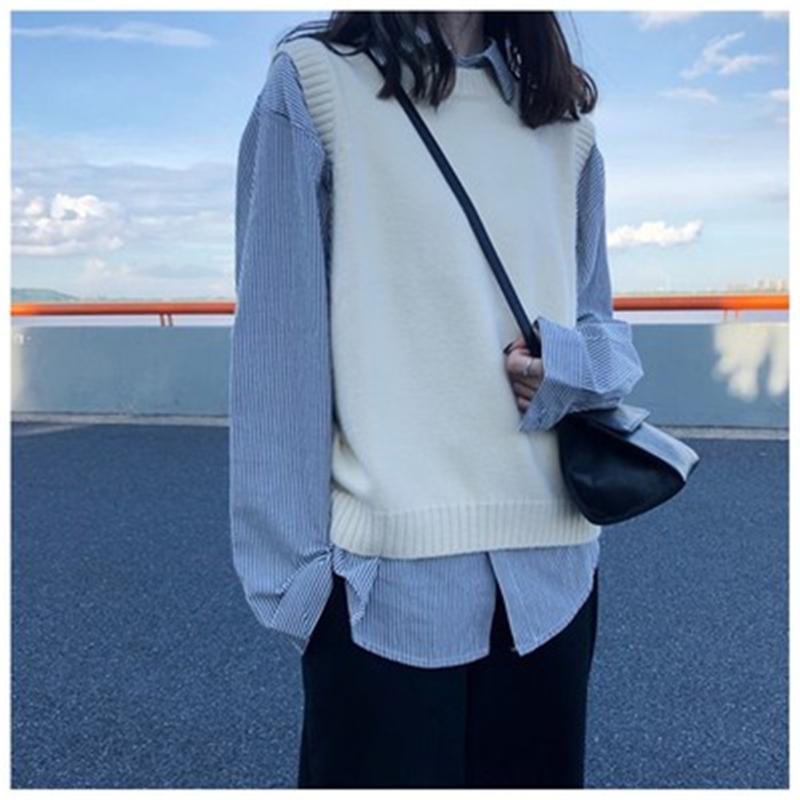 Women's Vests Casual Tank Tops Women Autumn 2022 Korean Preppy Style Loose O Neck Knit Sweater Vest Sleeveless Pullover Waistcoat Y5192, Black;white
Women's Vests Casual Tank Tops Women Autumn 2022 Korean Preppy Style Loose O Neck Knit Sweater Vest Sleeveless Pullover Waistcoat Y5192, Black;white