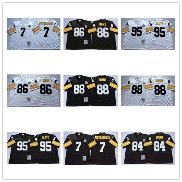 NCAA Men Vintage Top 7 Ben Roethlisberger Jersey 95 Greg Lloyd 84 Antonio Brown 86 Hines Ward 88 Lynn Swann Football Jerseys
NCAA Men Vintage Top 7 Ben Roethlisberger Jersey 95 Greg Lloyd 84 Antonio Brown 86 Hines Ward 88 Lynn Swann Football Jerseys