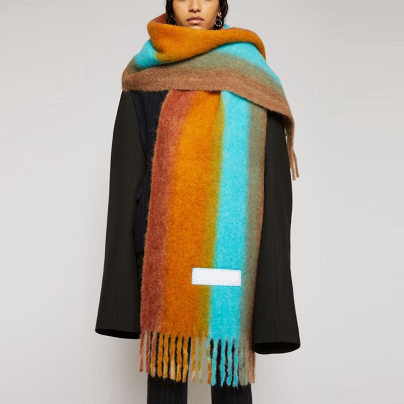 Women Striped Patchwork Cashmere Scarf Winter Thick Soft Long Tassel Shawls Ladies Girls Brand Warm Scarves 210cm
Women Striped Patchwork Cashmere Scarf Winter Thick Soft Long Tassel Shawls Ladies Girls Brand Warm Scarves 210cm