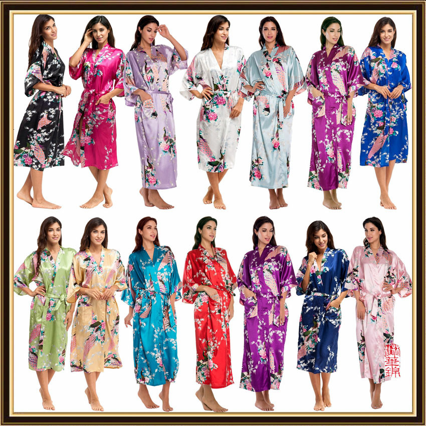Half Sleeve Loose Style Woman Japanese Kimono Satin Silk Sleepwear Pajamas Peacock Spa Yukata Bathing Robe Lady's Long Dress, Black;red
Half Sleeve Loose Style Woman Japanese Kimono Satin Silk Sleepwear Pajamas Peacock Spa Yukata Bathing Robe Lady's Long Dress, Black;red