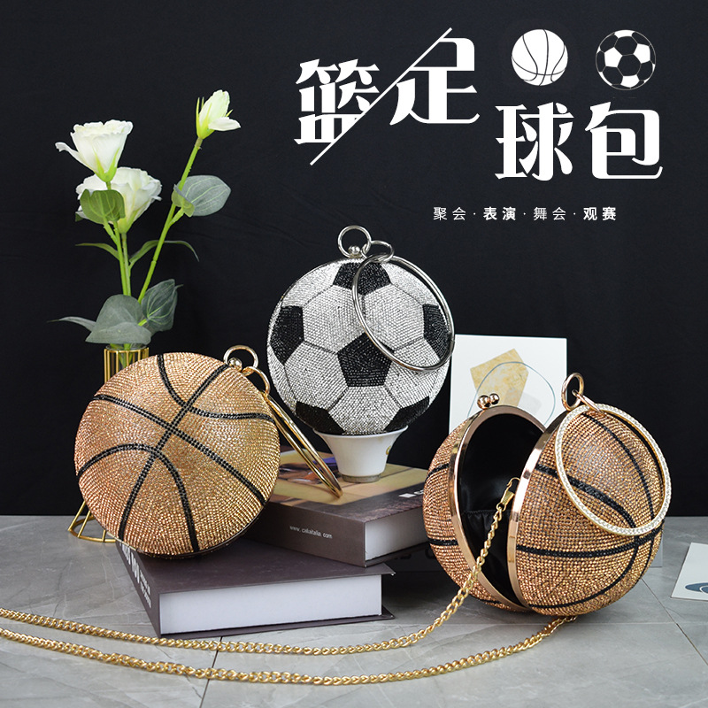 2021 new dinner bags makeup fashion trend net red women's rhinestone handbag basketball creative bag with chain
2021 new dinner bags makeup fashion trend net red women's rhinestone handbag basketball creative bag with chain