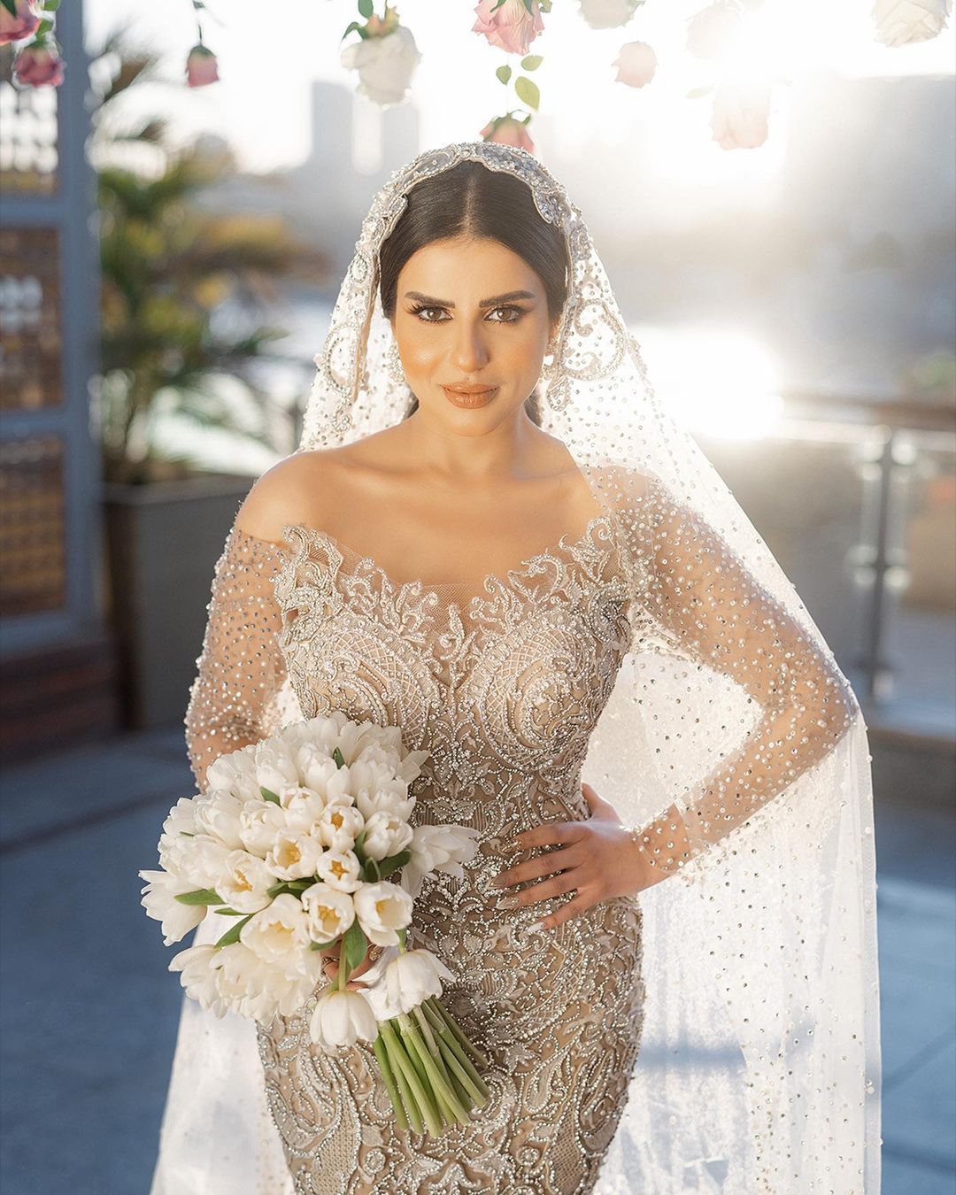 Dubai Luxury Mermaid Wedding Dress 3D Lace Appliques Illusion Off Shoulder Long Sleeve Bridal Gowns De Soiree Turkish Couture Beads Custom Made
