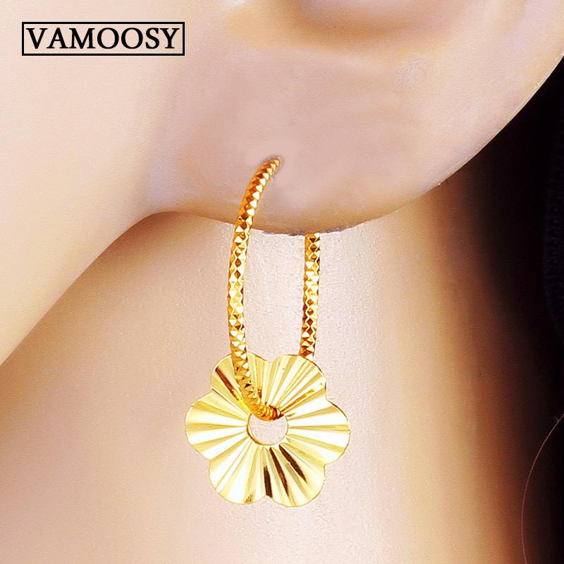 2021 Simple Metal flower style Pure 24K Gold Drop Earrings For Women oorbellen gold Geometric Earring Jewelry boucle doreille
2021 Simple Metal flower style Pure 24K Gold Drop Earrings For Women oorbellen gold Geometric Earring Jewelry boucle doreille
