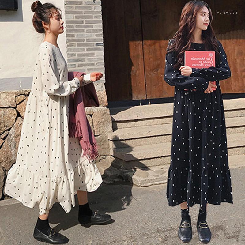 Plus Size 2021 Spring Summer European Style Brand Cothing Loose Long Sleeve Women Dresses Print Dot Linen Vestidos O-Neck Robe1, White 
Plus Size 2021 Spring Summer European Style Brand Cothing Loose Long Sleeve Women Dresses Print Dot Linen Vestidos O-Neck Robe1, White