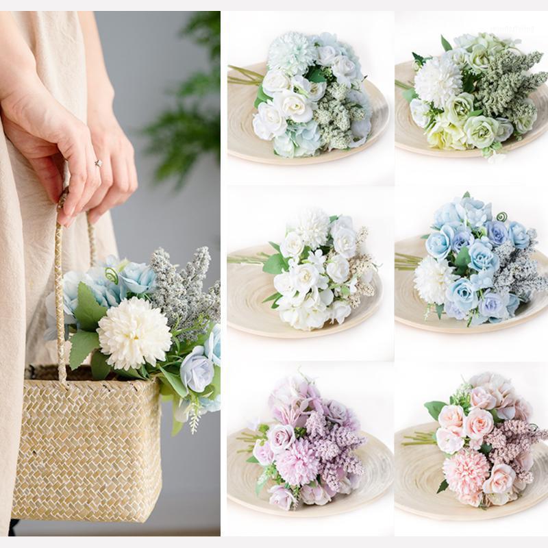 22CM Artificial Silk Fake Flowers Combination Simulation Bouquet Bridal Hold Flowers Rose Peony For Wedding Party Hotels Decor1, Blue
22CM Artificial Silk Fake Flowers Combination Simulation Bouquet Bridal Hold Flowers Rose Peony For Wedding Party Hotels Decor1, Blue