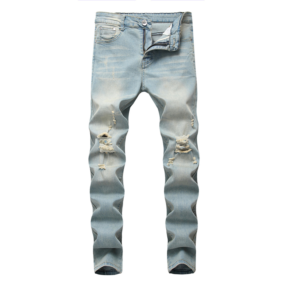 2021 New Ripped Up Homeless Teenage Male Pants Harun Skinny Jeans High-quality Streetwear 4BKD, Light blue 1
2021 New Ripped Up Homeless Teenage Male Pants Harun Skinny Jeans High-quality Streetwear 4BKD, Light blue 1