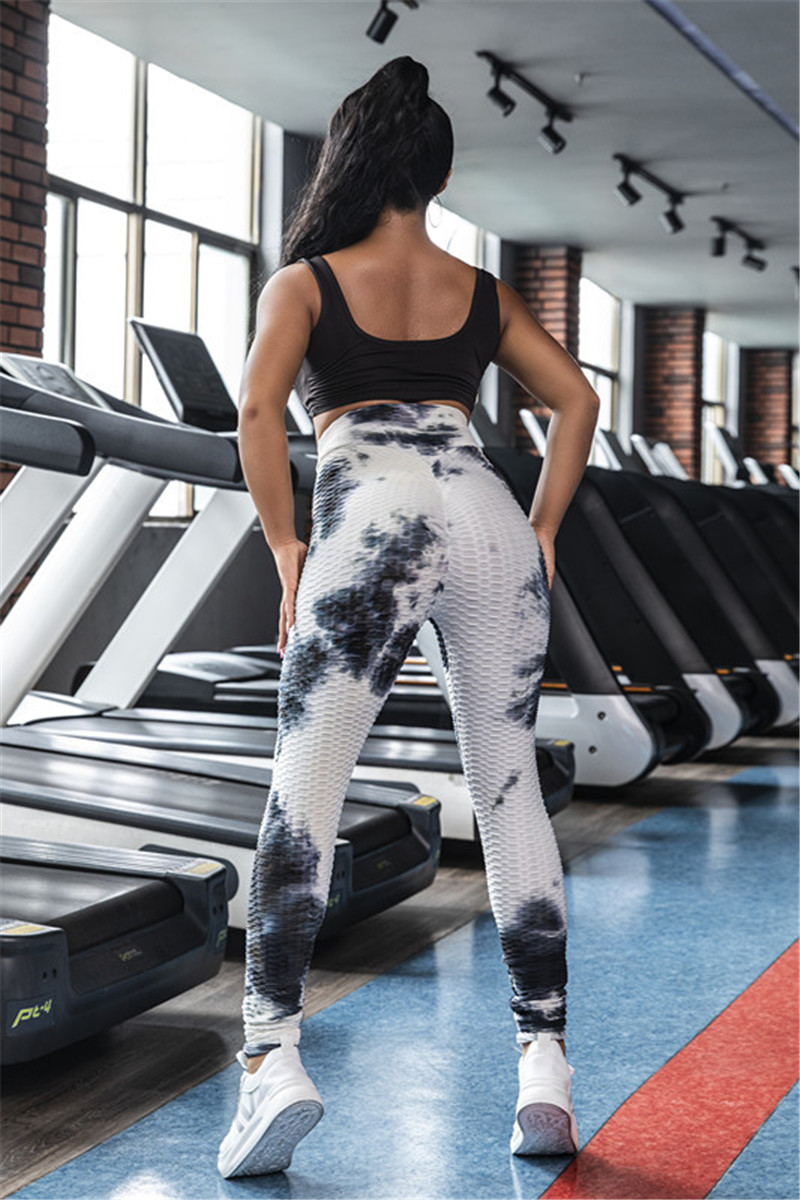 XL Women tie dye pants high waist fitness leggings casual yoga sports pants fall winter tie dyed leggings SHIP 4407