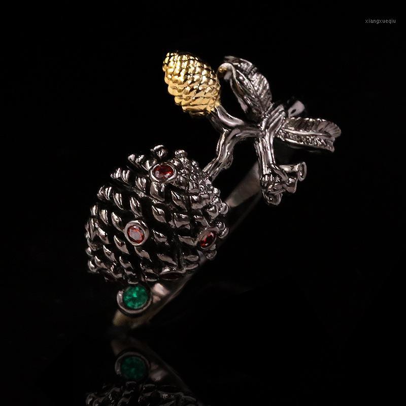 Cluster Rings Unique Antique Design 925 Sterling Silver Ruby Bud Stamen Pine Cone Ring Female Retro Wedding Black Gold Italian Jewelry, Golden;silver
Cluster Rings Unique Antique Design 925 Sterling Silver Ruby Bud Stamen Pine Cone Ring Female Retro Wedding Black Gold Italian Jewelry, Golden;silver