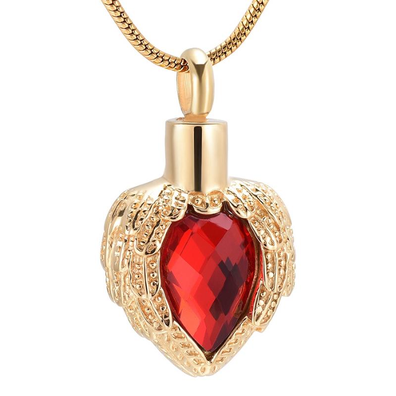 Golden women elegant pendant Angel Wing Birthstone Heart Big crystal Necklace pet urn souvenir jewelry wholesale
Golden women elegant pendant Angel Wing Birthstone Heart Big crystal Necklace pet urn souvenir jewelry wholesale