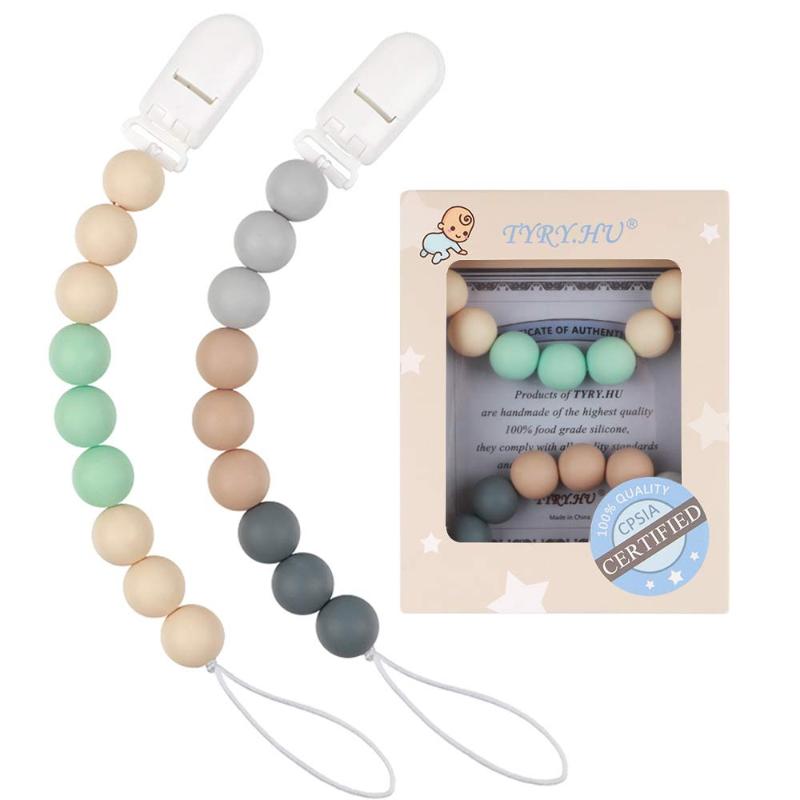 TYRY.HU 2Pcs/set Pacifier Chain Silicone Beads Baby Teething Grade Silicone Teething Jewelry accessories BPA Free
TYRY.HU 2Pcs/set Pacifier Chain Silicone Beads Baby Teething Grade Silicone Teething Jewelry accessories BPA Free