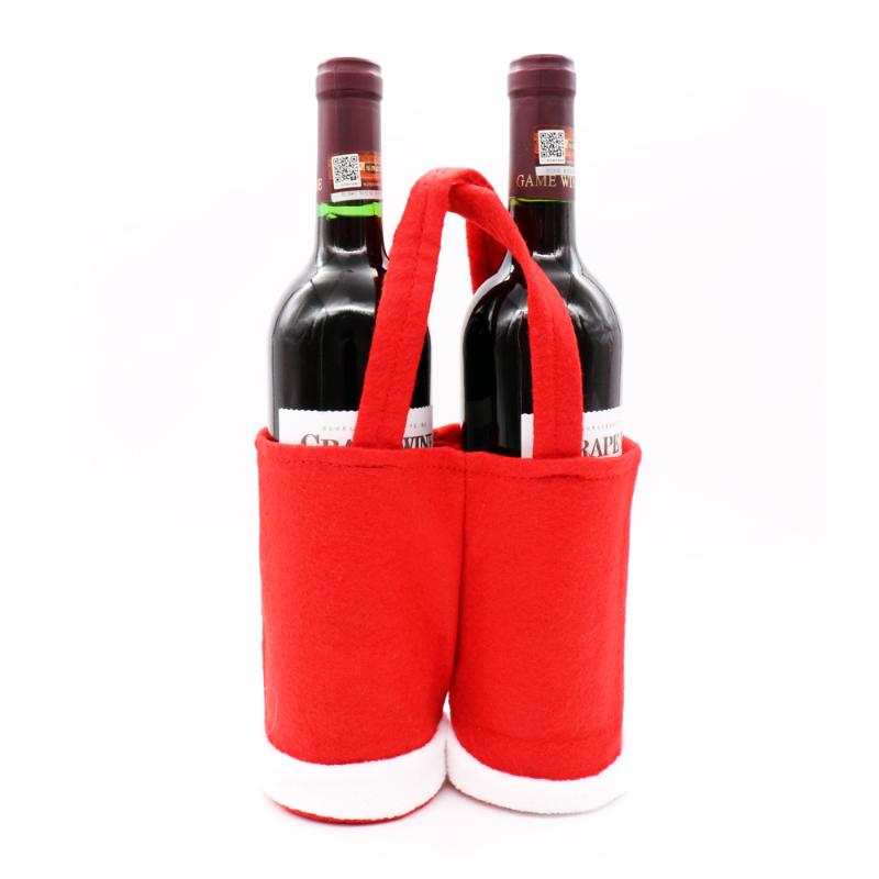 1pcs Christmas Wine Bottle Bag Candy Gift Bag Santa Claus Pants Trousers Handbag For Xmas New Year Festival Decoration