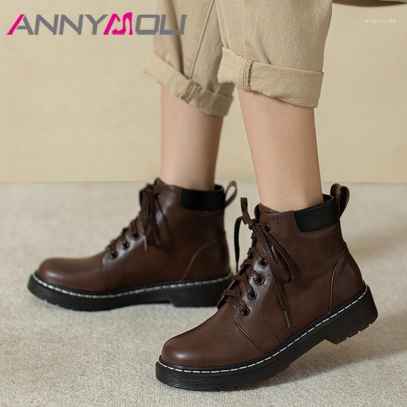 ANNYMOLI Ankle Boots Woman Flat Platform Motorcycle Boots Lace Up Short Round Toe Ladies Shoes Autumn Winter Brown Size 431, Black
ANNYMOLI Ankle Boots Woman Flat Platform Motorcycle Boots Lace Up Short Round Toe Ladies Shoes Autumn Winter Brown Size 431, Black