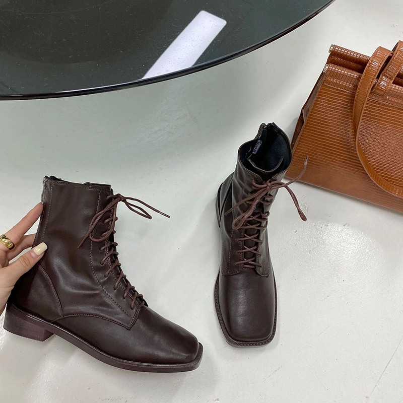 2020 Fashion Leather Shoes Women Boots Elegant Ladies Party Shoes Brand Women Ankle Boots A2915 #6y7r, Black